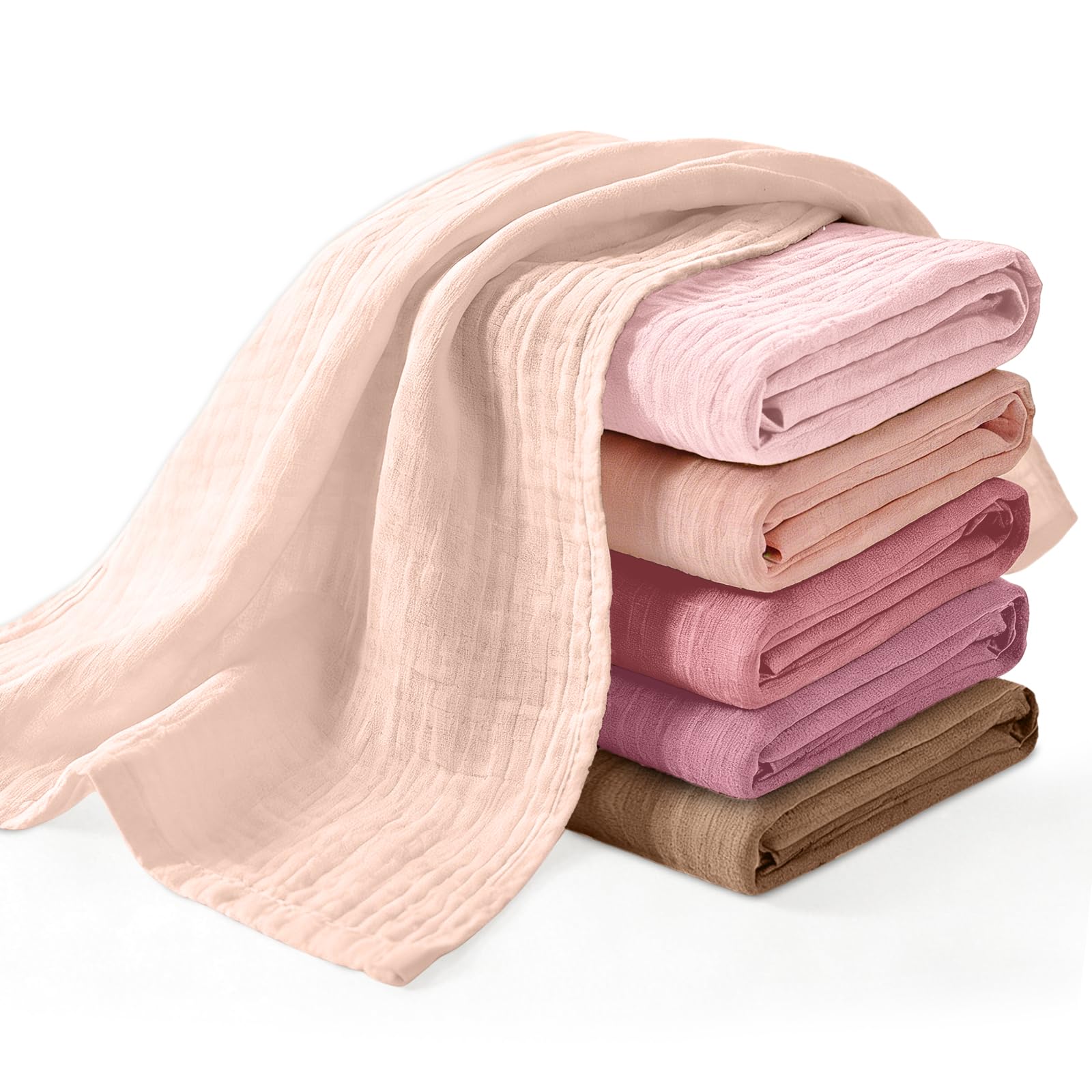 HAGOT 6 Pack Baby Muslin Squares Cloths, 25cm x 50cm Cotton Muslin Squares Baby Wash Cloth for Newborn