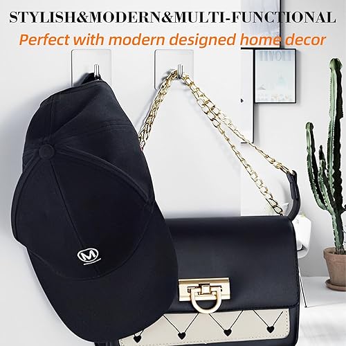 Miniatura 5 de Ganchos adhesivos resistentes para toallas  Ganchos de pared impermeables de acero inoxidable 304, sin taladro, ganchos adhesivos a prueba de óxido