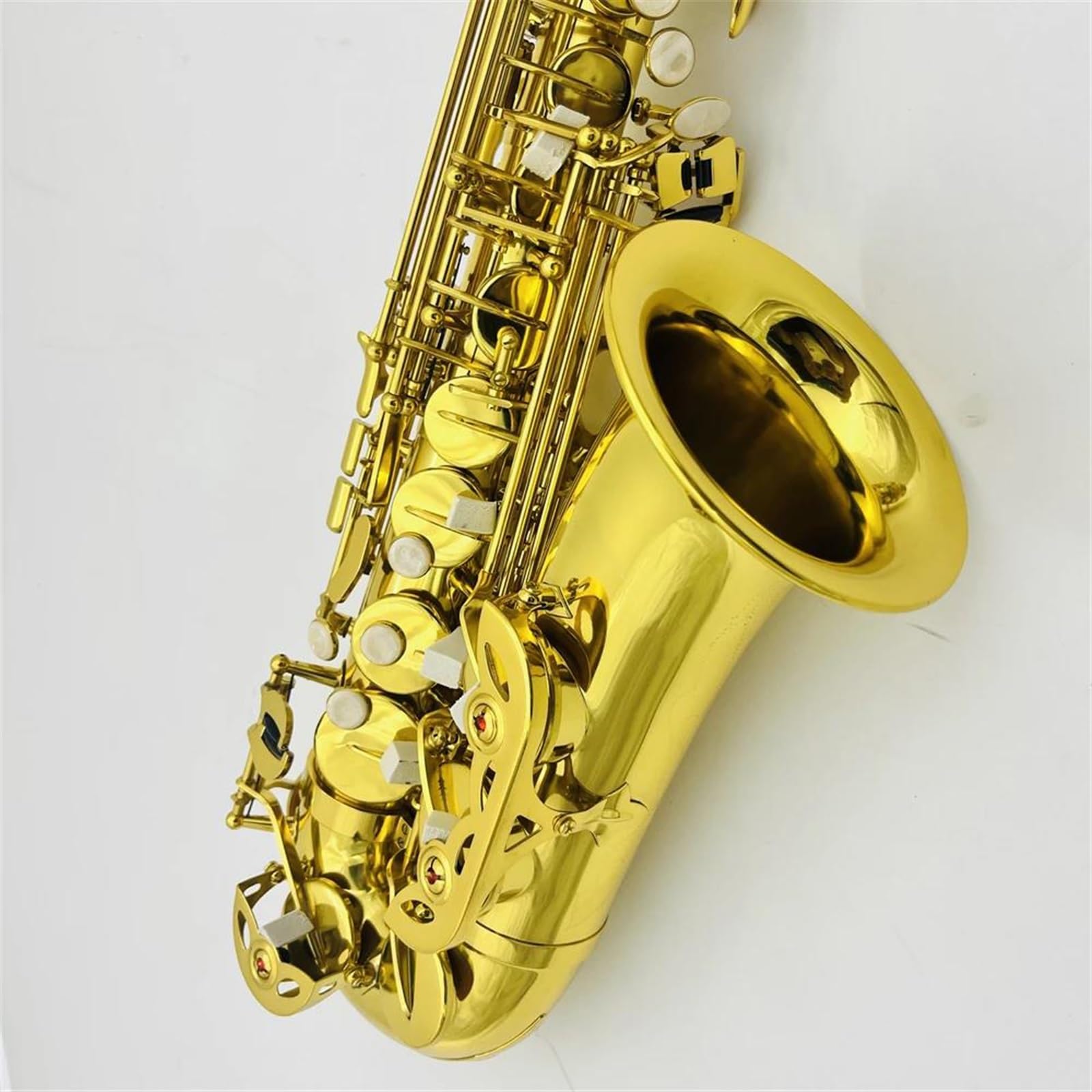 Saksofon Saksofon Altowy Eb Tune Mosiężny Instrument Muzyczny Powierzchnia Złotego Lakieru E-płaski Saksofon Z Akcesoriami Do Futerału (Color : Leather bag)