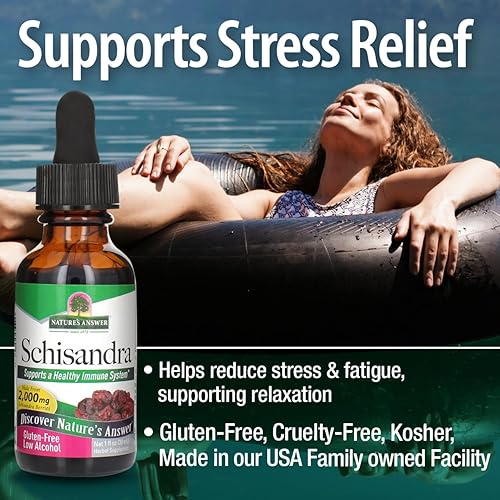 Miniatura 4 de Nature's Answer Schisandra - Extracto de bayas con alcohol orgánico, 1 onza líquida Apoyo a la salud digestiva Promueve la mejora cognitiva