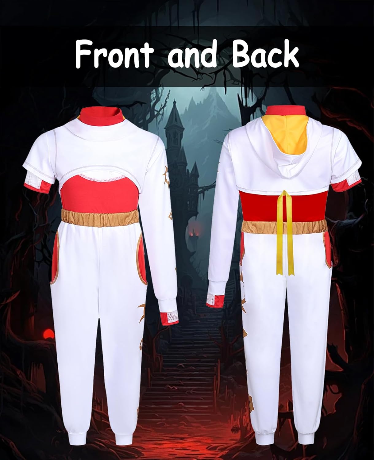 Zombies Costume for Girls, 3PCS Kids Cheerleader Uniform Outfit Halloween Cosplay Party Clothes - Image 3