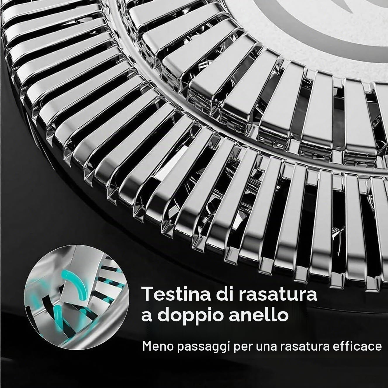 Kozenix - Rasoio elettrico di precisione 4D con trimmer integrato per una rasatura liscia e confortevole, rasoio da uomo con testine rotanti, impermeabile, uso asciutto e bagnato, blocco da viaggio