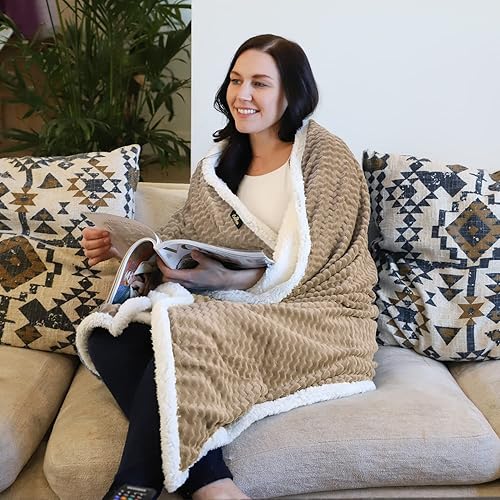 Miniatura 3 de Catalonia Sherpa - Cobija para sofá cama, Cobija súper suave, cómoda y esponjosa reversible. Para todas las estaciones para adultos y niños usa