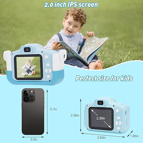 Miniatura 6 de DEWEL Cámara para niños, cámara de juguete, cámara para niños, cámara de video digital selfie HD 1080P para niñosniñas, mini videocámara para niños