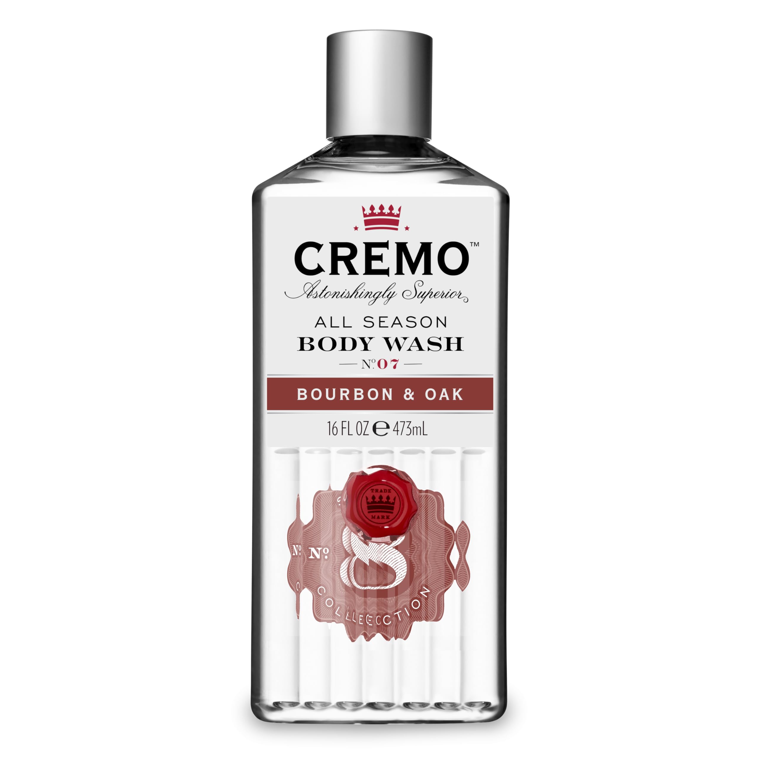 Cremo Bourbon and Oak Body Wash, Men's Shower Gel for Body Skin Care, Rich Lathering and Moisturising, 473 ml