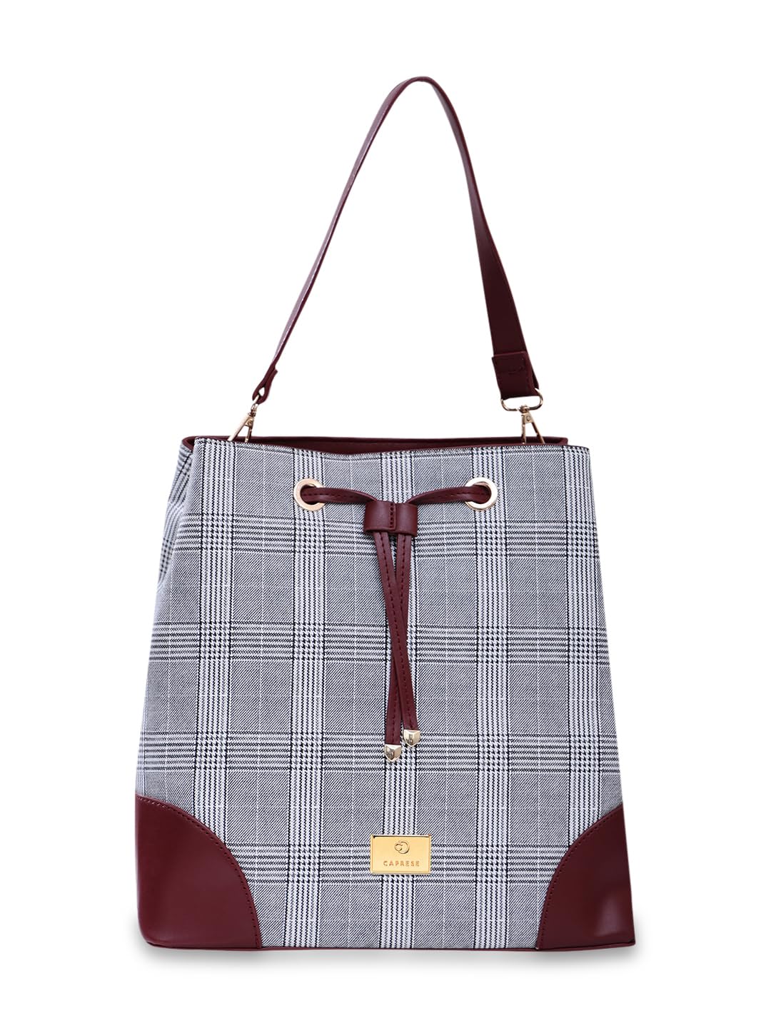 Caprese REMI CHECKERED GREY FAUX LEATHER LARGE SATCHEL HANDBAG (B0CYQBD25N) Amazon Price History, Amazon Price Tracker