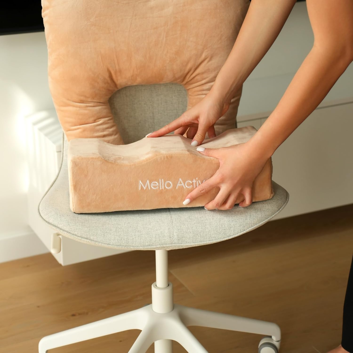 Mello Active BBL Pillow After Surgery Recovery Set – Doctor-Recommended BBL Pillow with Back Support Cushion – Firm, Lightweight & Portable – Ultimate Comfort for Home, Car & Office Khaki