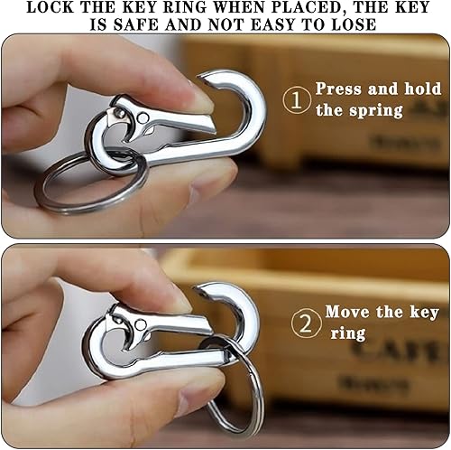 Miniatura 4 de Llavero con clip para llaves Mosquetón de metal Llavero Clip Clips de llaveros Organizador de llavero, llavero anillo