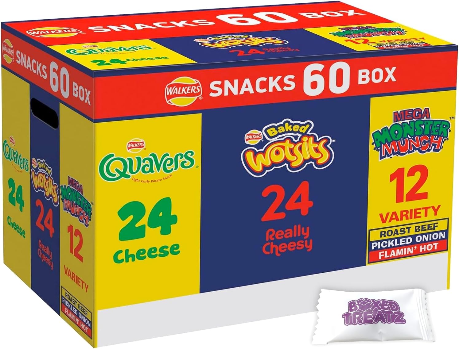 Snack Variety Crisps Box 60 Pack Quavers Baked Wotsits Mega Monster Munch Crisps Snack Mix Party Box Boxed Treatz