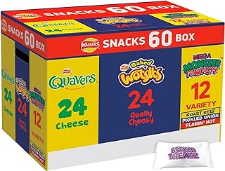 Walkers Crisps Snack Variety Box 60 Pack Quavers Baked Wotsits Mega Monster Munch Crisps Snack Mix Party Box Boxed Treatz