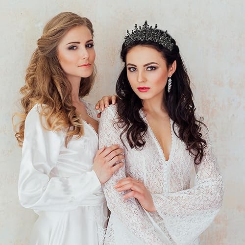 Miniatura 2 de VELSCRUN Tiara de cumpleaños de cristal negro para mujeres y niñas, banda "It's My Birthday", corona de princesa con peines para decoración de