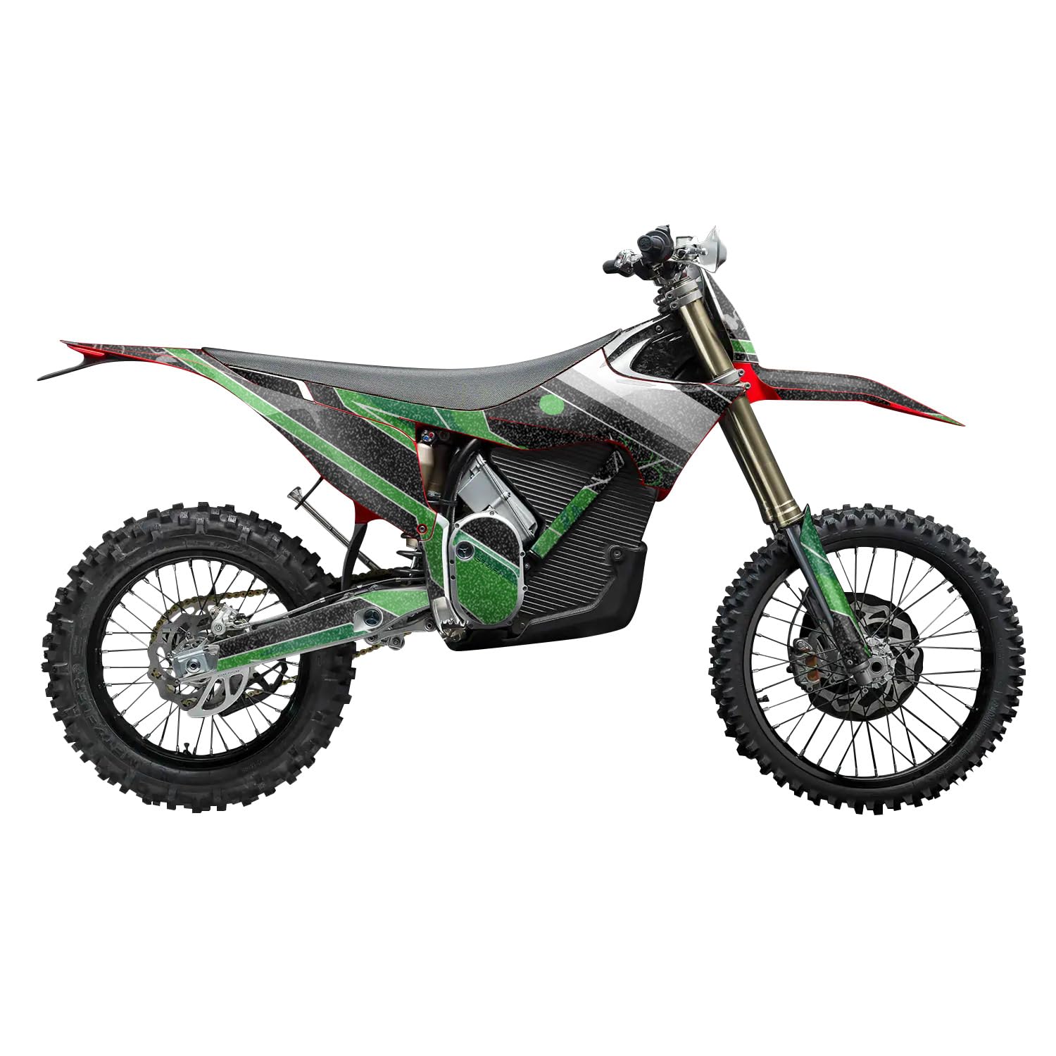 Glossy Glitter Stark Varg MX 2023-2025 Graphics Kit Wrap - Racing Chaos Green - Varg MX Skin - Premium 3M Vinyl Protective Wrap Decal Cover - Easy to Apply | Crafted in The USA by MightySkins