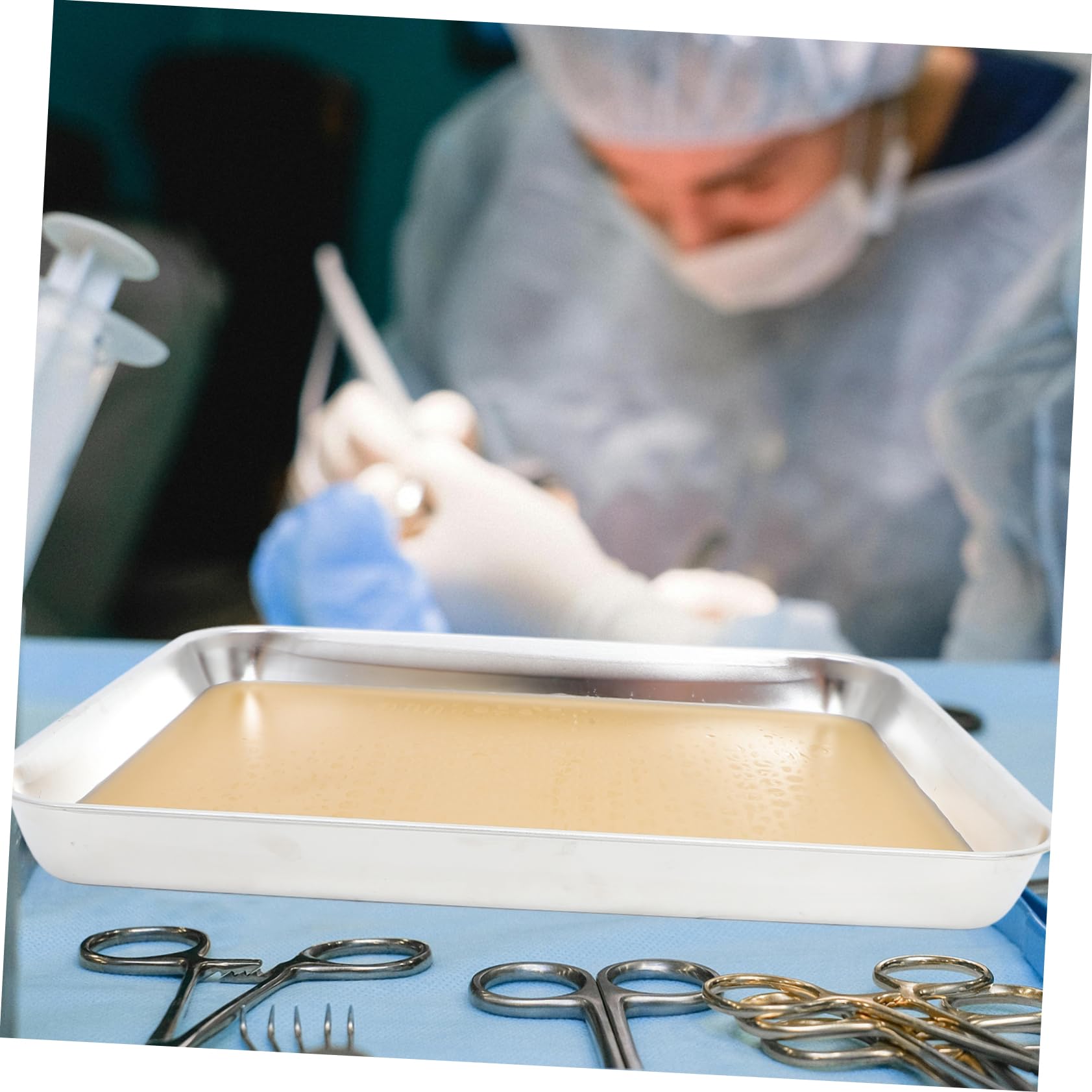 TOPBATHY Vassoio Per Dissezione in Inossidabile Con Cera Per Laboratori Biologia Vassoio Per Dissezione in Metallo Con Base in Cera Design Spazioso Per Esame Campioni Grandi o Multipli