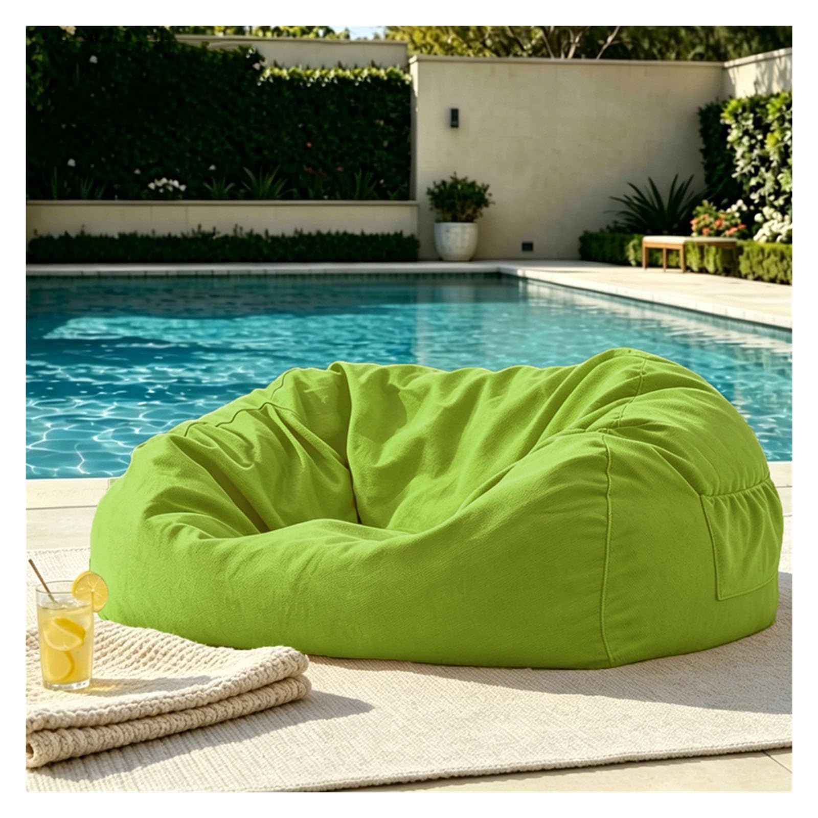 Duży zewnętrzny worek fasoli na basen w ogrodzie(100cm-green)