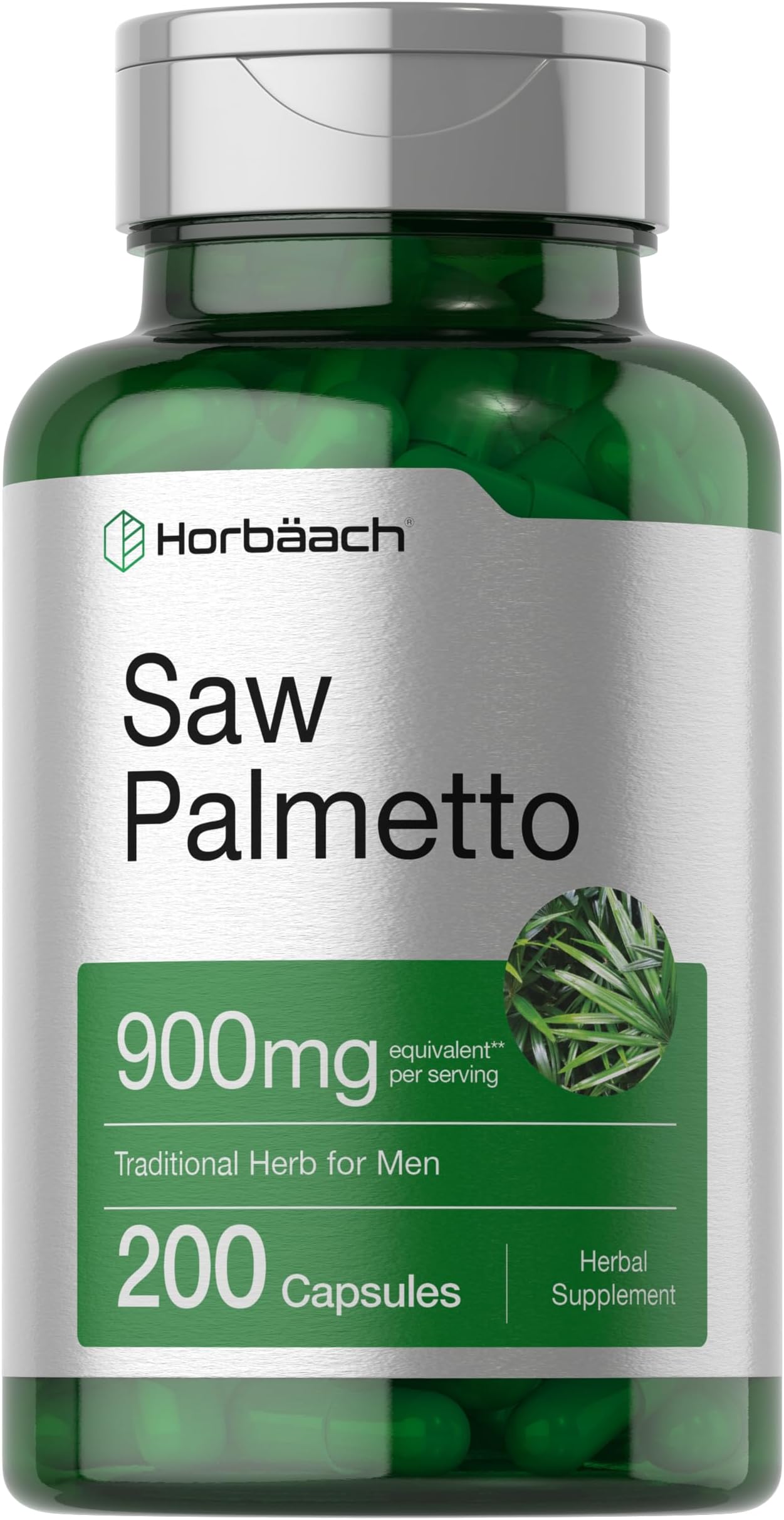Horbรคach Saw Palmetto Extract | 200 Capsules | Non-GMO and Gluten Free Formula | Traditional Herb Supplement | from Saw Palmetto Berries