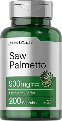 Horbaach Saw Palmetto Extract | 900 mg | 200 cápsulas | Fórmula sin OMG y sin gluten | Suplemento de hierbas tradicionales | de bayas de palma enana