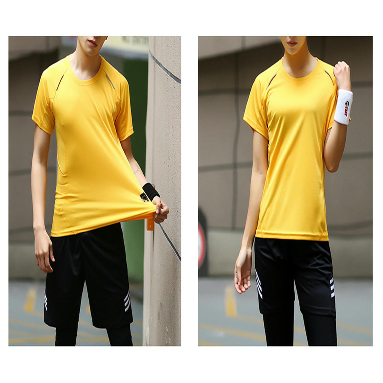 Męskie T-Shirty z krótkim rękawem Lato Cool Quick-Dry Fitness Sport T-Shirt High Elastic Soft And Comfort Pullover