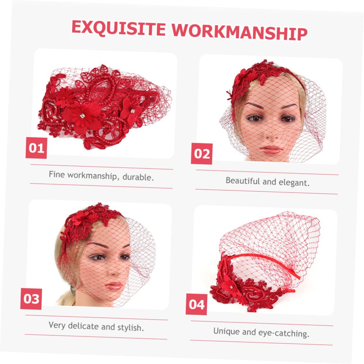5 Stück Mesh Spitzen Stirnband Hochzeitsschleier Für Bräute Weiße Braut Haarspange Bridcage Brauthut Netz Teeparty Haar Make Up Stirnbänder Fascinator Hut Mit Schleier