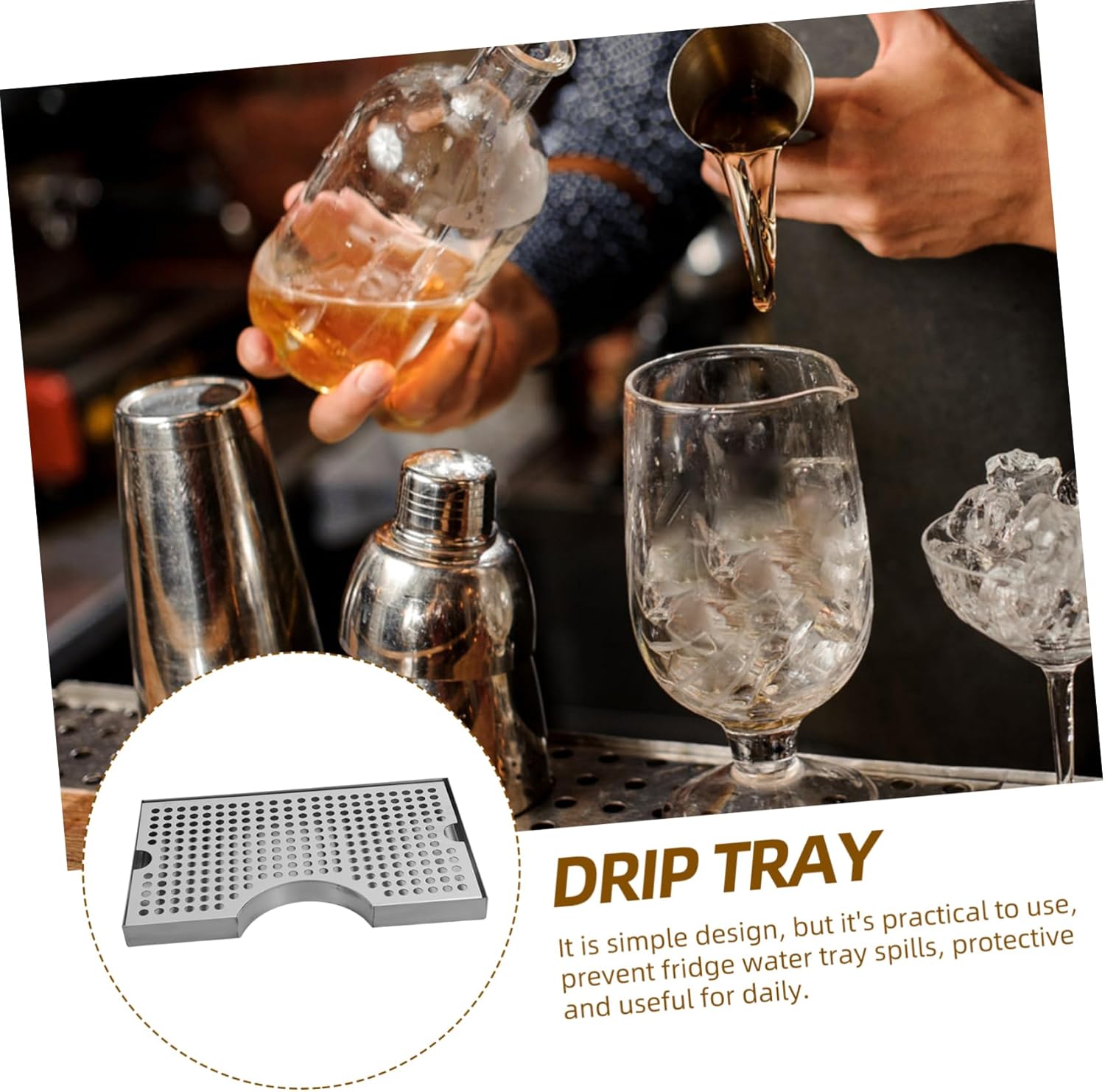 STOBAZA Stylish Kegerator Drip Tray Beer Dispenser Accessory Easy Clean Anti-slip Stainless Steel Versatile Design