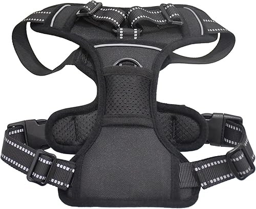 Miniatura 5 de Arnés acolchado reflectante para perro, ligero antidesgarros, arnés ajustable para mascotas al aire libre para perros pequeños, medianos y grandes