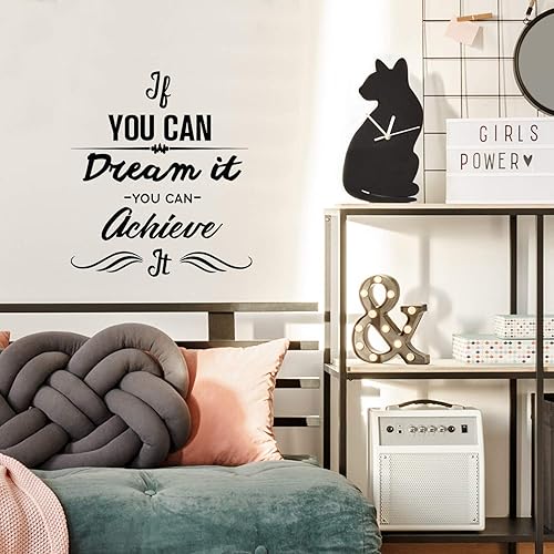 Miniatura 2 de Calcomanía de vinilo para pared, con texto en inglés "If You Can Dream It You Can Achieve It", 26 x 23 pulgadas, decoración positiva para