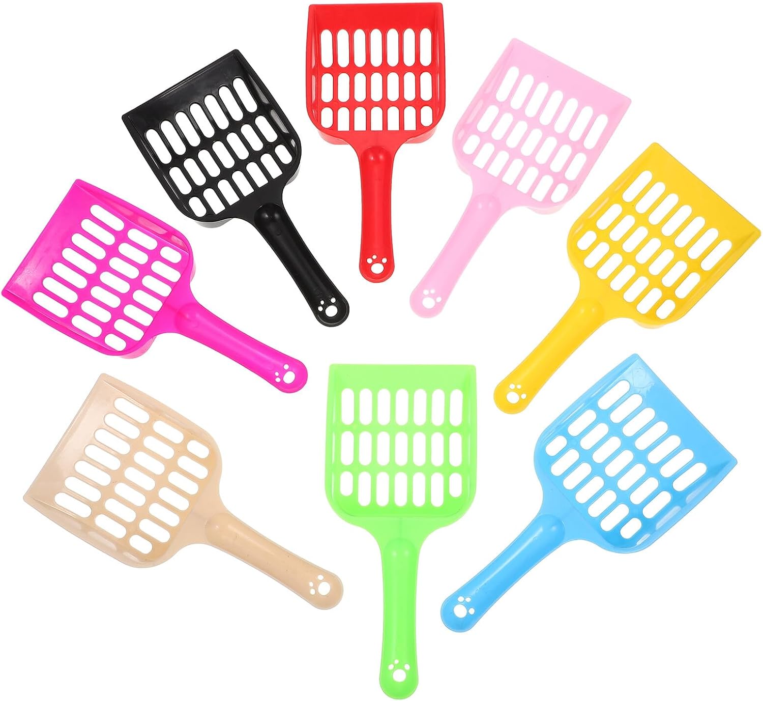 Kichvoe 8pcs Cat Litter Scoop Set Plastic Litter Box Shovel Cleaner for Pet Toilet Cleaning Tools Random Color