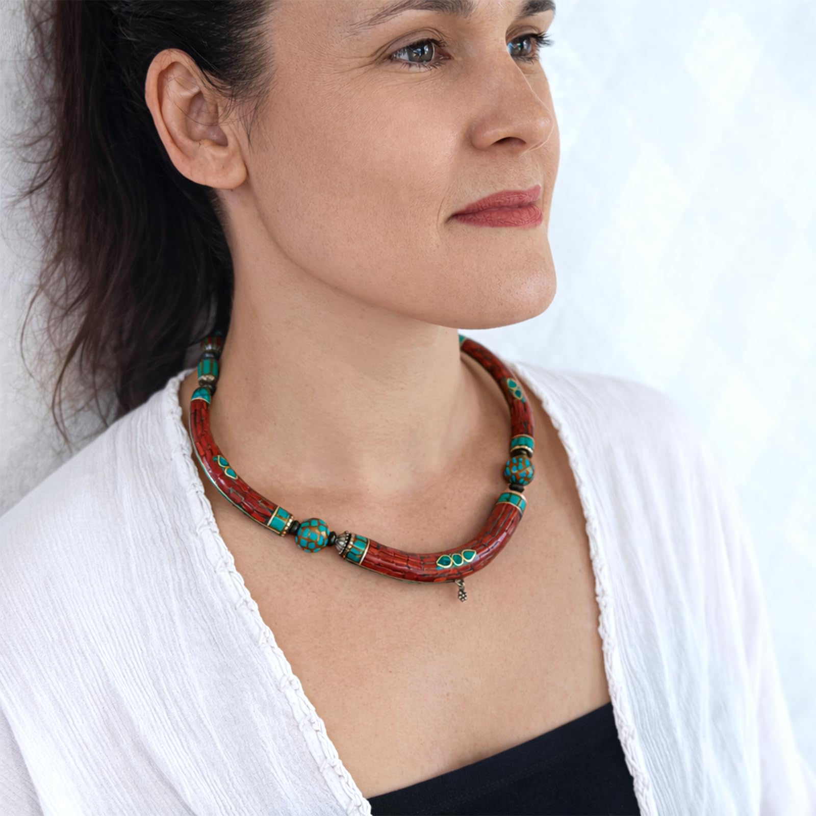 Collana Kragen Etnica Boho Statement Artigianale Fashion