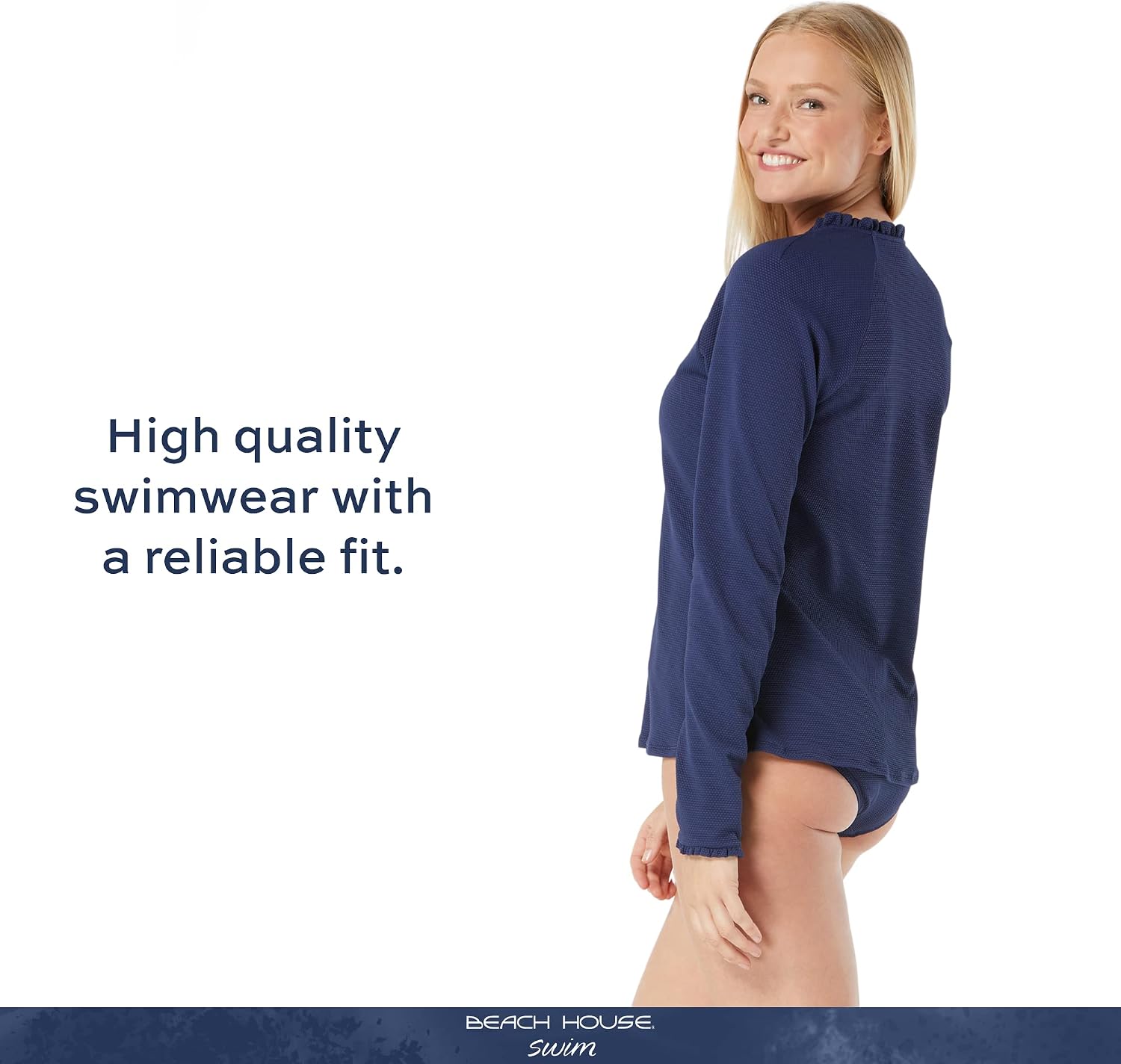 BEACH HOUSE Swim Phoebe Relaxed Fit Ruffled Sun Guard - Long Sleeve UPF 50+ Sun Protection