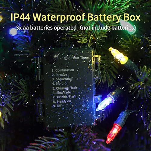 Miniatura 3 de TWINGLEHOME 50 luces LED, cable verde, funda de batería impermeable, multifunción, temporizador, multi