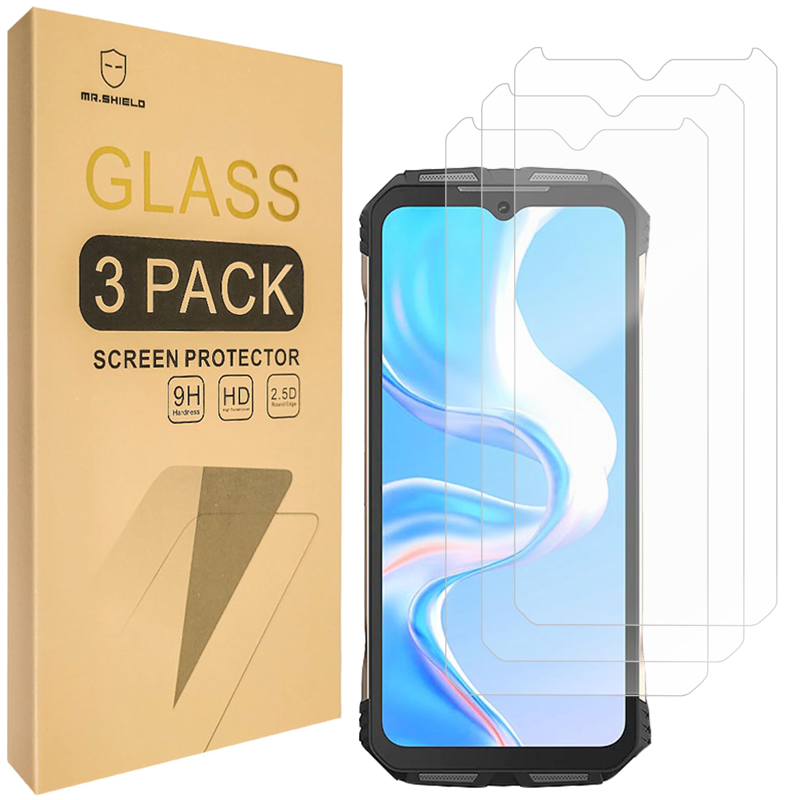 Mr.Shield Screen Protector compatible with Doogee V31GT / Doogee V31 GT [Tempered Glass] [3-PACK] [Japan Glass with 9H Hardness]