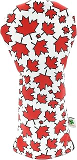 Foretra Driver Headcover Golf Club Covers Blade Mallet Putter Cover Alignment Stick Holder Hybrid Fairway Wood Head Cover Canadian Maple Leaf Style Novelty Golf Accessory for Most Brands