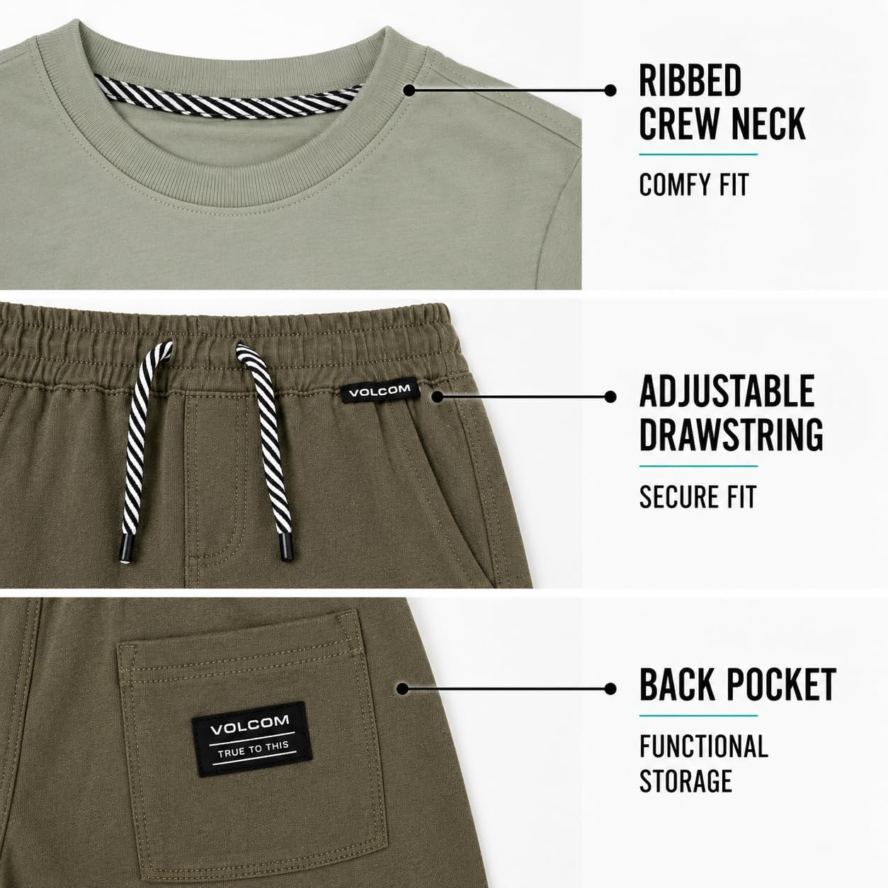 Volcom Toddler Baby Boys Graphic Tee & Shorts 2-Piece Summer Set