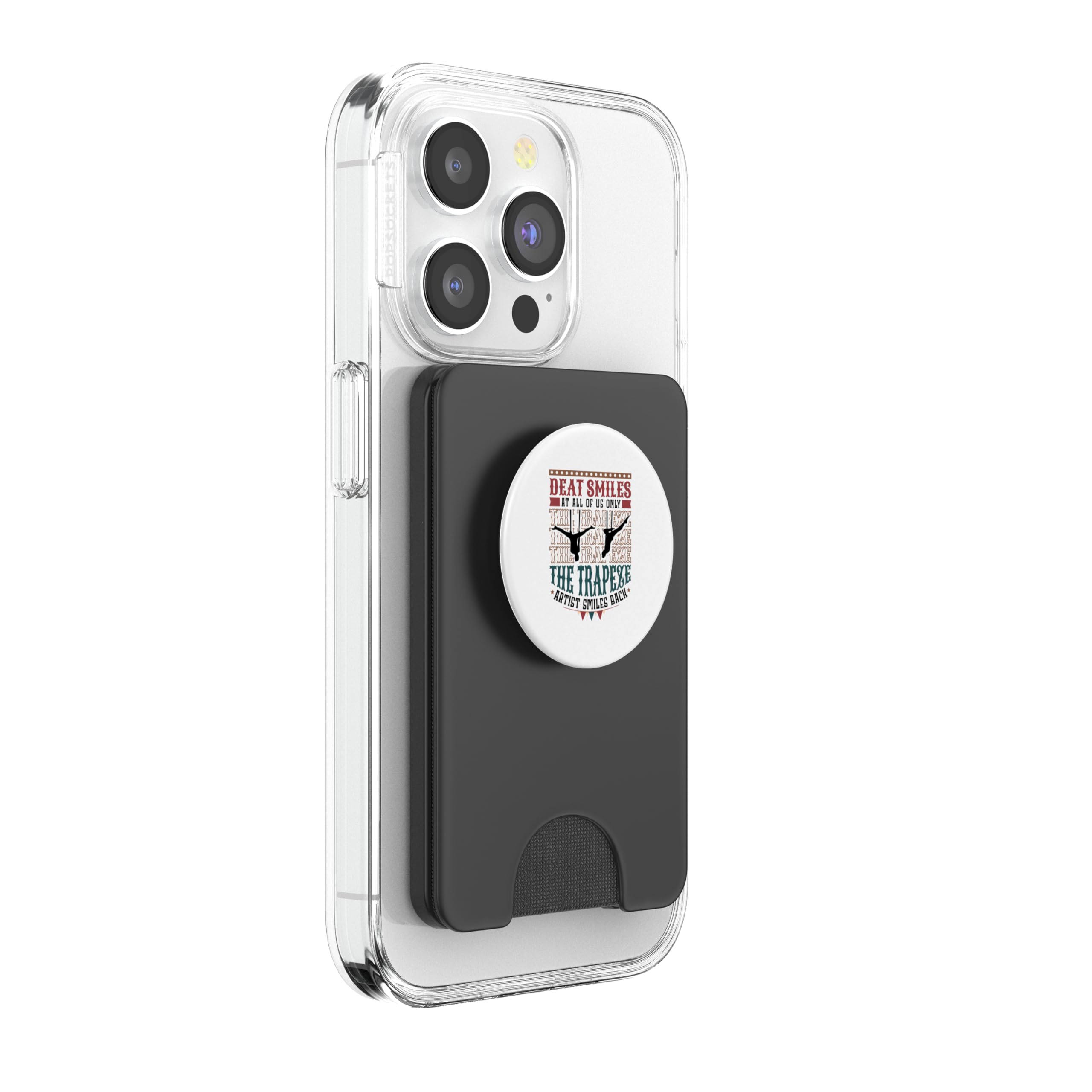 Deat smiles at all of us only the trapeze artist PopSockets PopWallet for MagSafe, Black - Image 4