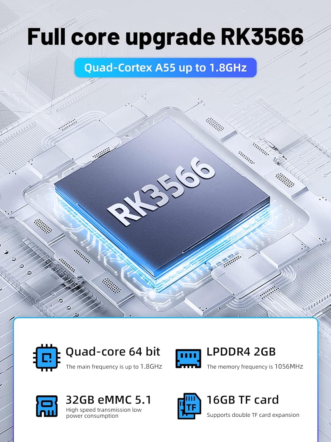 RG353V - Consola de juegos portátil con pantalla de 3.5 pulgadas, sistema operativo dual Android 11, sistema Linux, chip RK3566 integrado 16G + tarjeta TF de 64 G (morado transparente)
