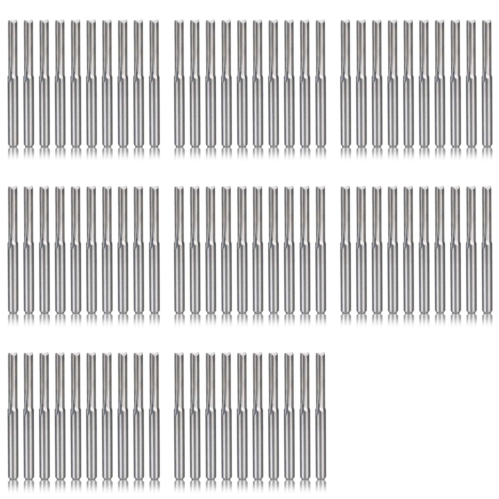80 Pezzi 2 Flauto Punte del Router di Cnc 3.175 mm Dritto Fresa nel Acciaio al Tungsteno Fresa per Legno Plastica