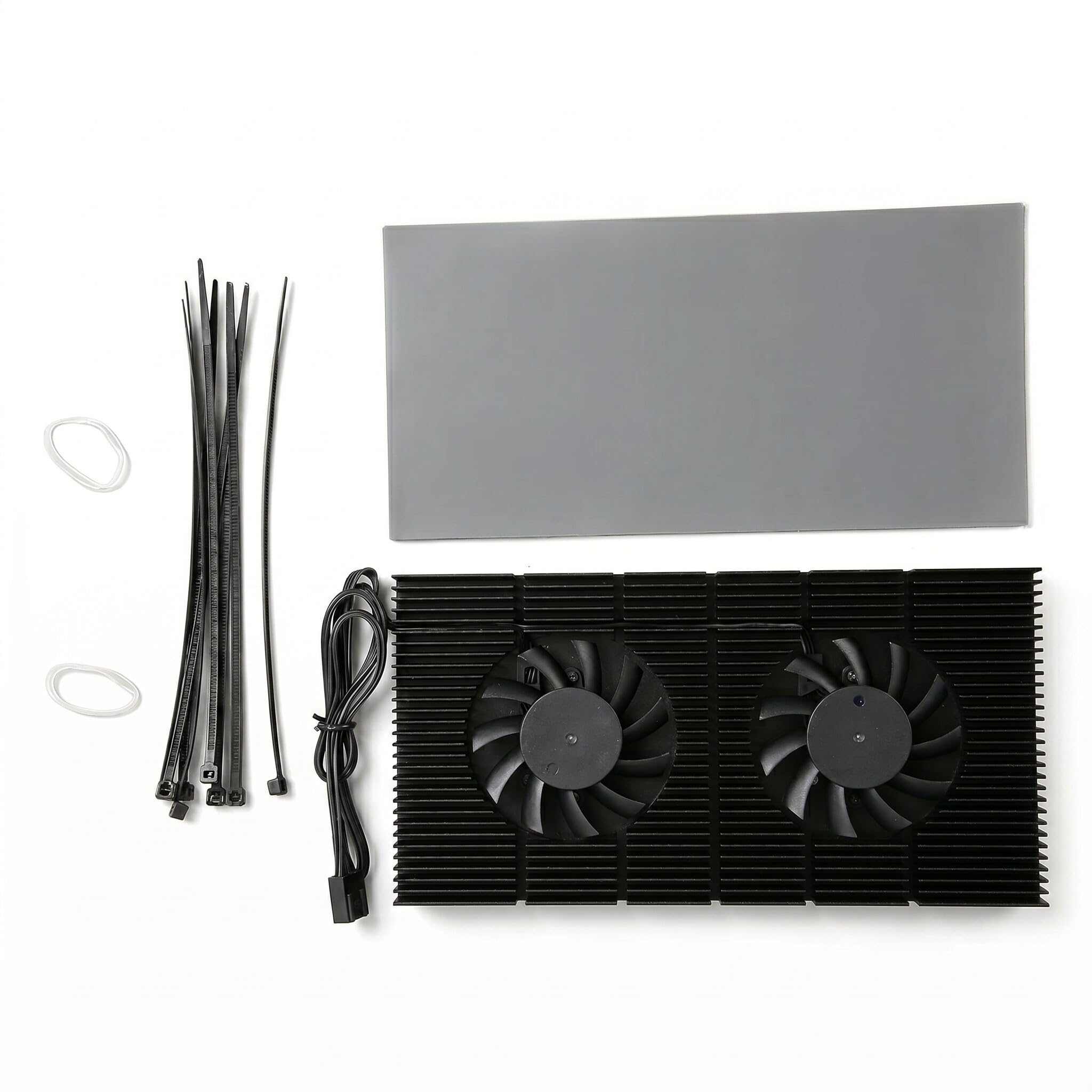 Zunate Radiateur de Plaque Arrière GPU, Dissipateur Thermique de Fond de Panier de Carte Graphique en Alliage D'aluminium Refroidisseur de Mémoire de Fond de Panier à 4 Broches pour RTX3090 3080 3070