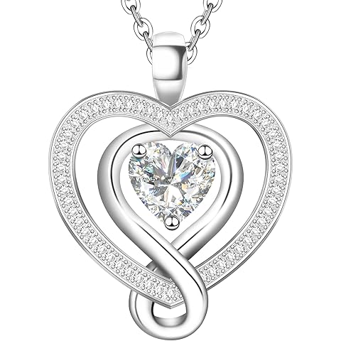 925 Sterling Silver Heart Necklace - Elegant Silver Jewelry for Women - Heart Penda...