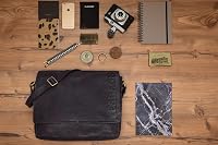 LEABAGS Valódi Bőr Válltáska Férfiaknak és Nőknek - Unisex Messenger Táska Vállpánttal, 15 Colos Laptoptartóval, Irodai Használatra 6