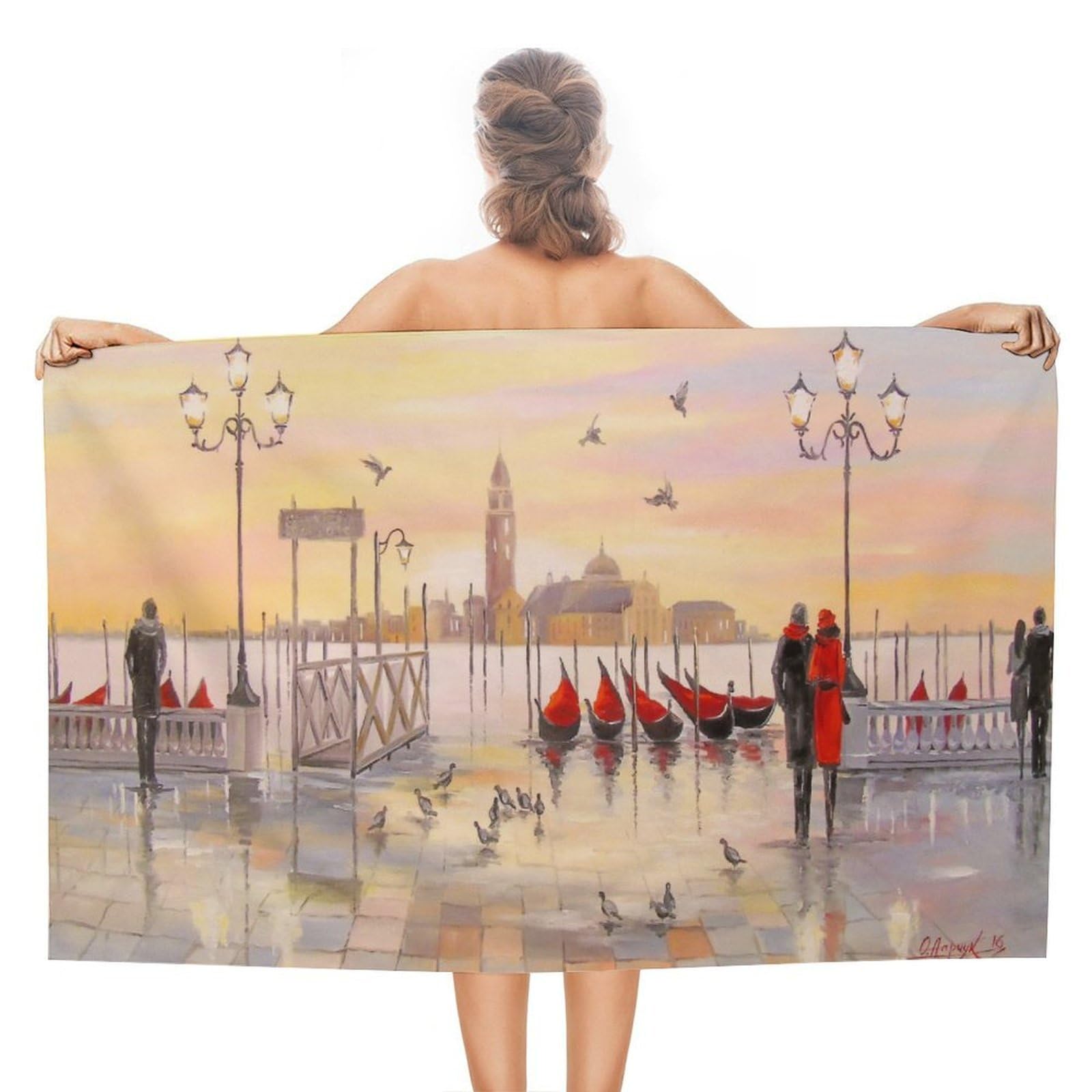 Serviette de plage anti humidité Morning Venice pour en finir avec le sac lourd