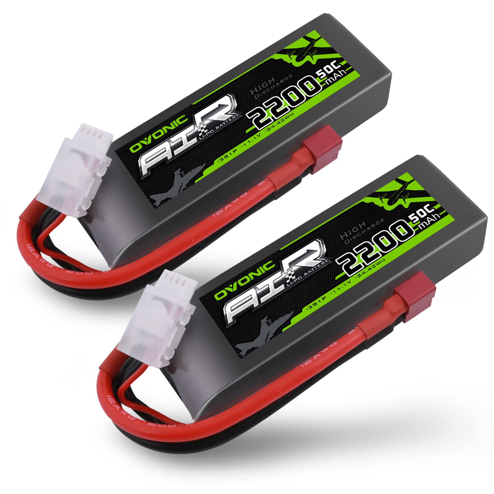 OVONIC 3s Lipo Akku 2200mAh 50C 11.1v mit Deans-Stecker für RC Auto