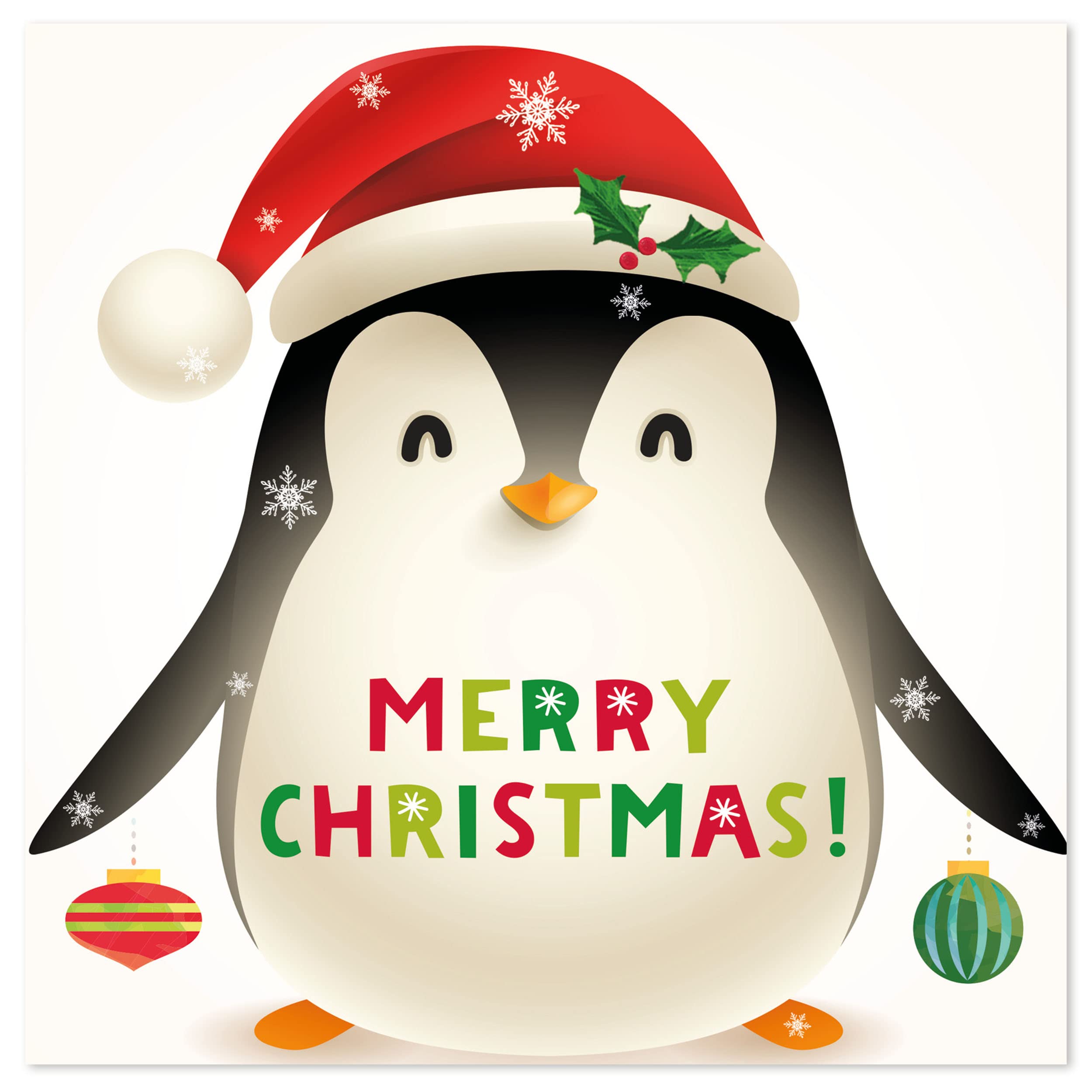 The Heritage Press kids Christmas cards - cute penguin design - perfect for school friends and children - Made in UK - Pack of 8