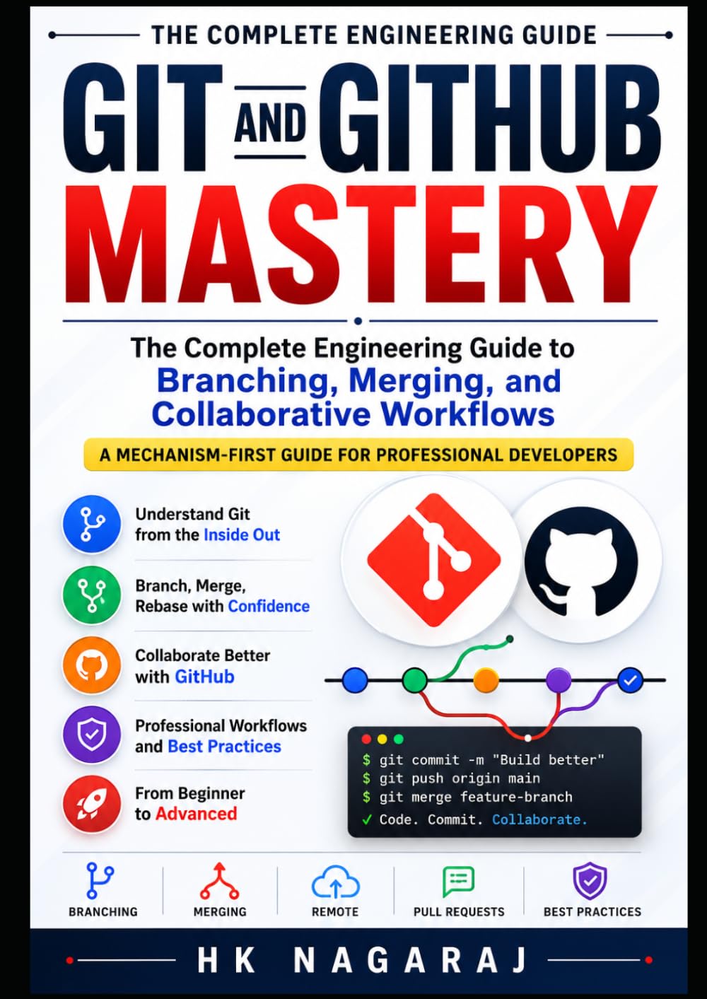 GIT AND GITHUB MASTERY: The Complete Engineering Guide to Branching, Merging, and Collaborative Workflows
