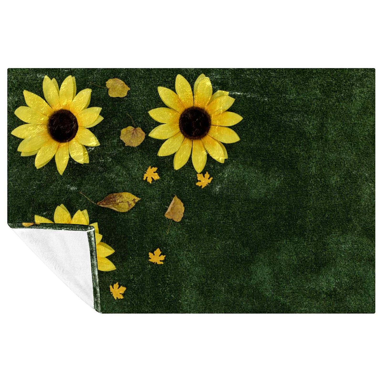 Couverture douce tournesol contre le froid sur lit et canapé
