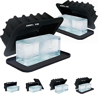 AlaskeyExtra Large Ice Block Mold With Lid (2-Pack) - Shape 5 lbs Ice Bricks - Professional Silicone Mold for Crafting Giant Ice Cubes, Ideal for Revitalizing Ice Baths and Coolers Accessories