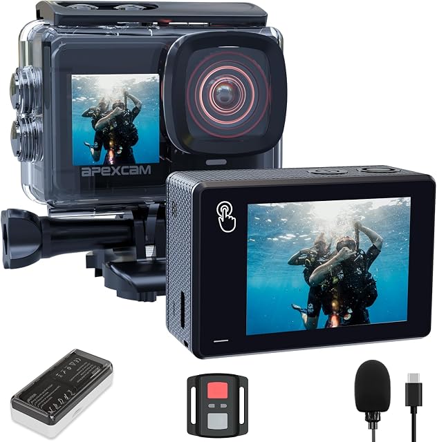 Apexcam X80pro Cámara Deportiva 4K60FPS doble pantalla