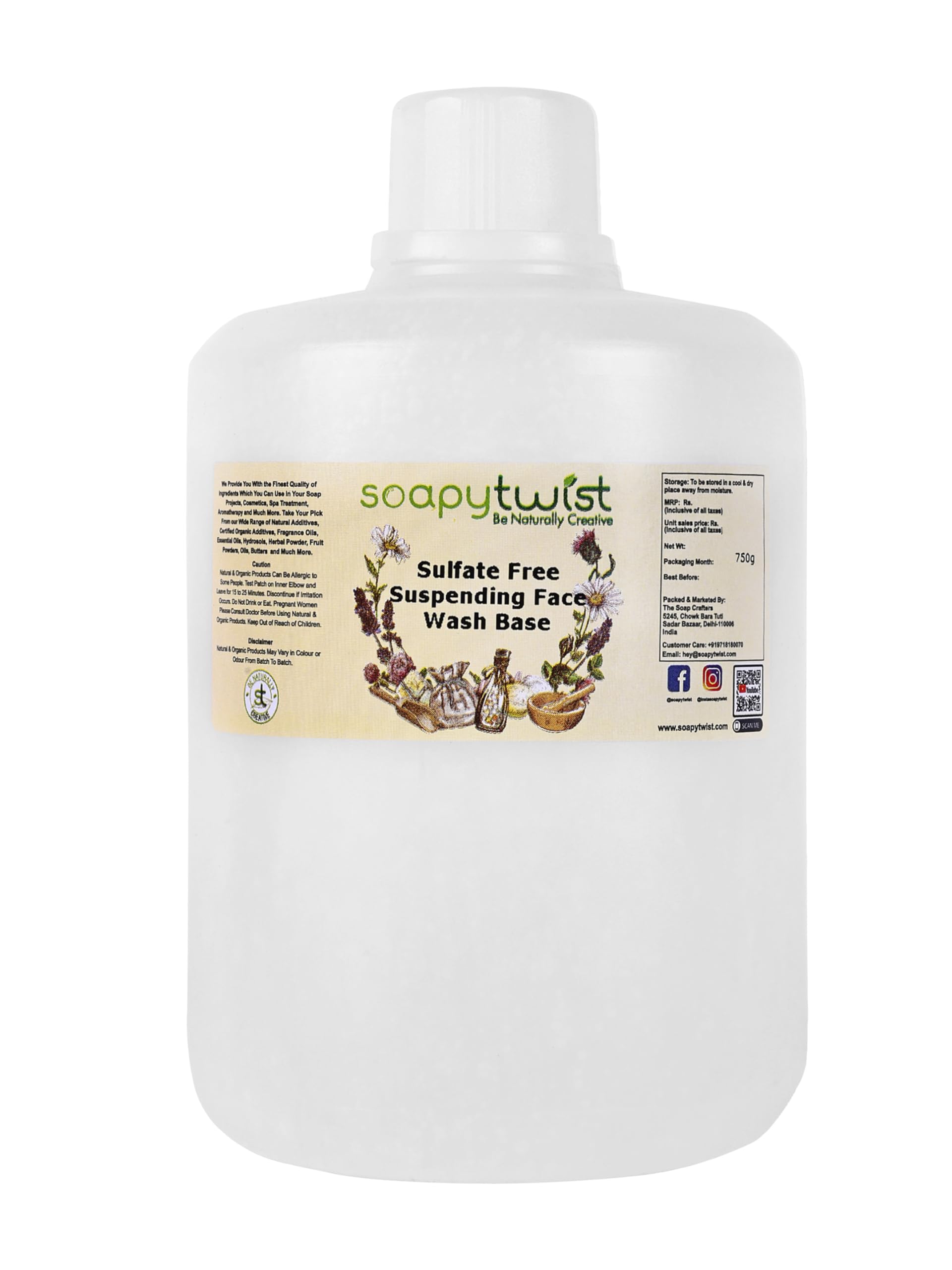 Soapy Twist Sulfate Free Suspending Face Wash Base (750g)-picture-50