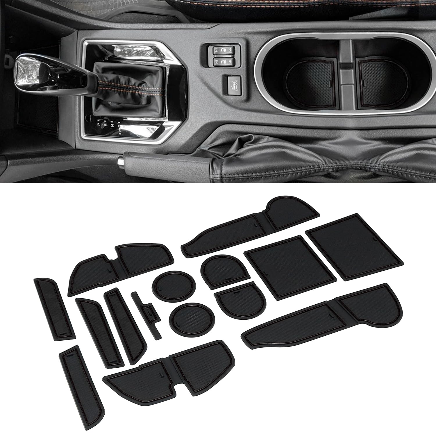 Cup Holder Insert for Subaru Crosstrek 2023 2022 2021 2020 2019 2018 and for Subaru Impreza 2017-2023 Center Console Mat Non-Slip Door Pocket Liners Interior Accessories (Black)