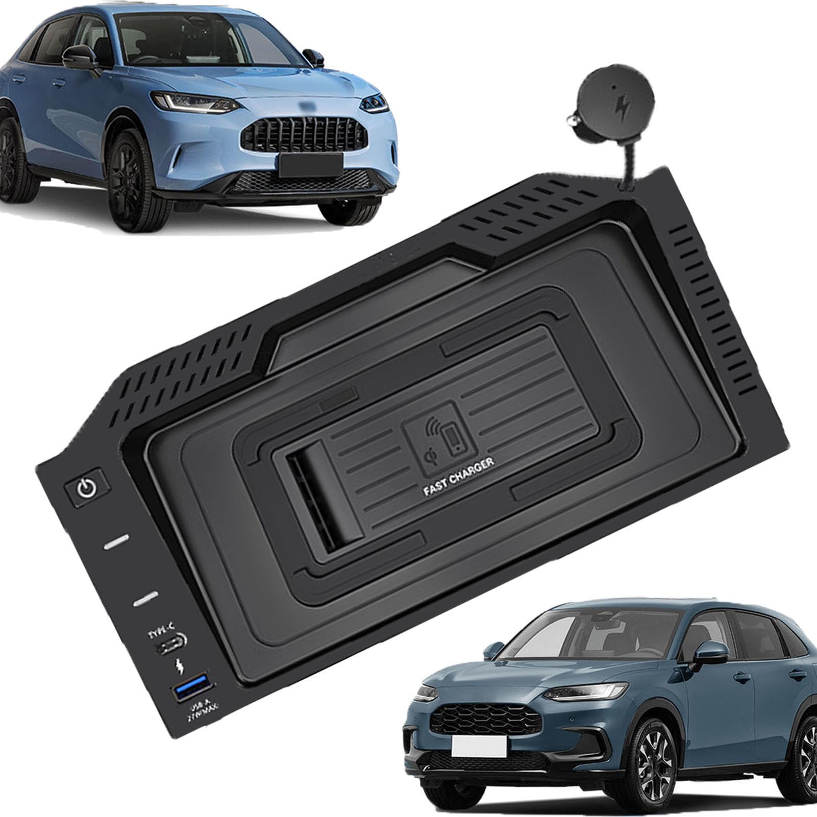 Caricabatterie Wireless per Auto per Hon-da ZR-V Tutti i Modelli Accessorio con 15 W Wireless e 27 W USB Qc3.0 Ricarica Rapida Regalo per la Famiglia