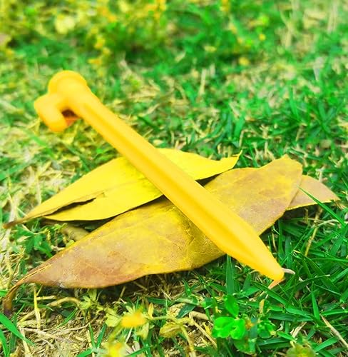 Miniatura 6 de Hyamass Paquete de 50 estacas de plástico para tienda de campaña de 57 pulgadas clavijas de anclaje de toldo de alta resistencia estacas de arena