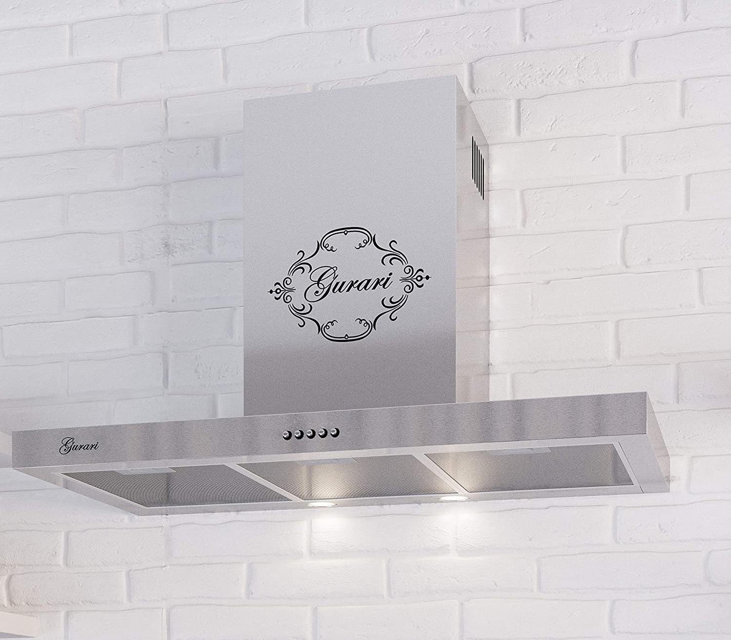 Gurari Campana extractora de 70 cm GCH F 461 IS 7 N, campana de pared, acero inoxidable, 1000 m³/h, muy absorbente, 3 niveles, campana extractora, campana extractora, campana de circulación, marca